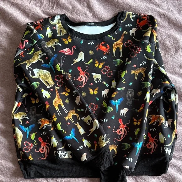 Terez Animal Print Scuba Sweatshirt - Picture 1 of 2